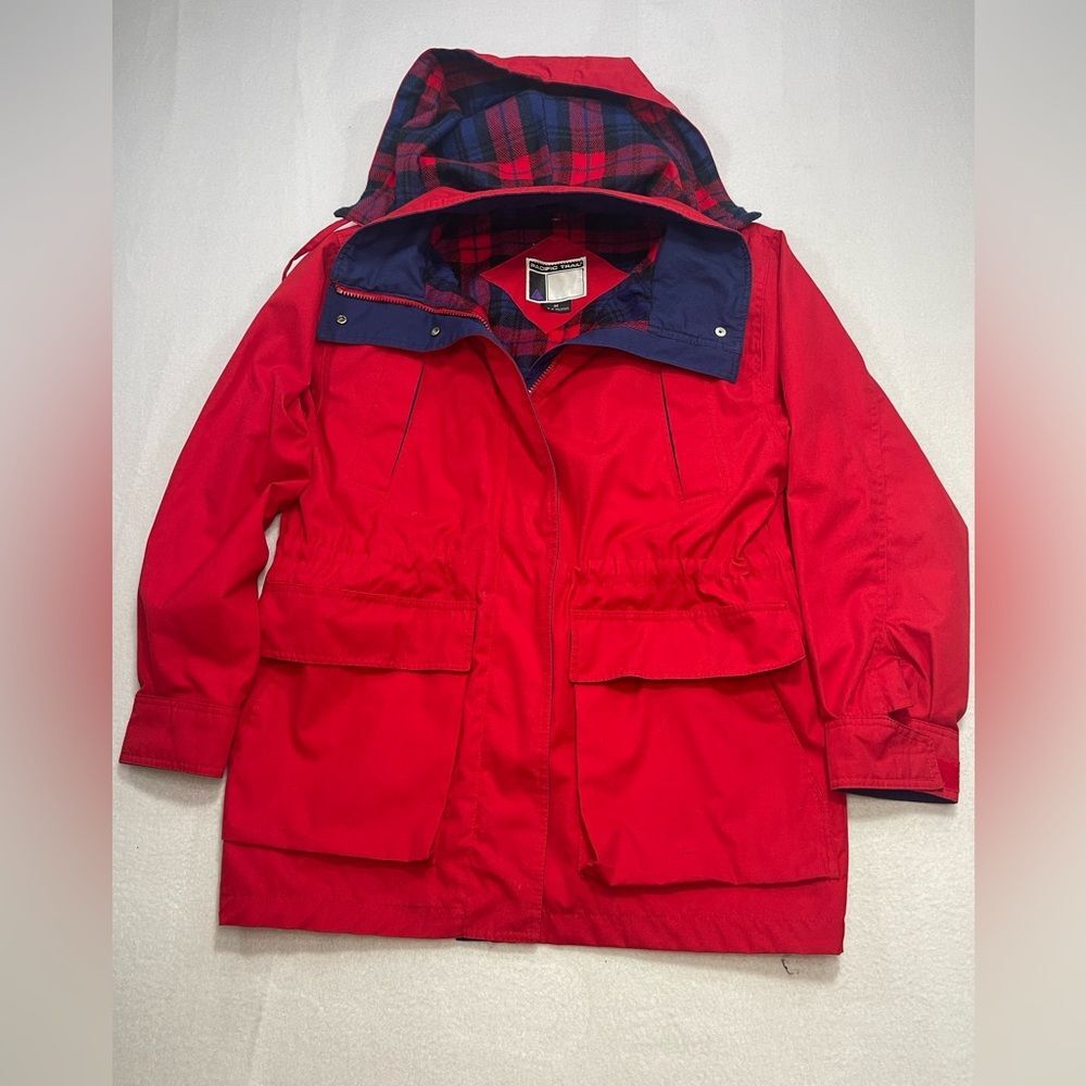 Pacific Trail Red Hooded Jacket Plaid Lined Utility Coat Women’s Medium